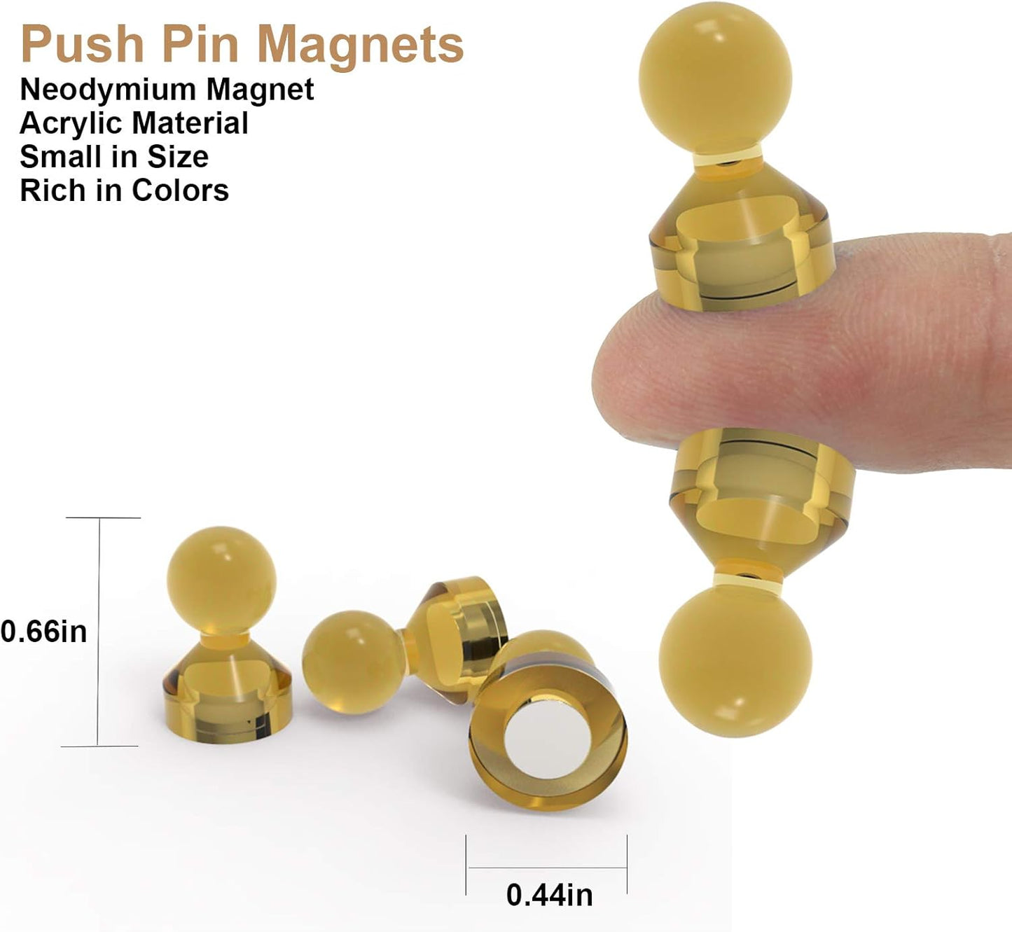 Ant Mag Magnetic Push Pins Strong Push Pin Magnets for Fridge Whiteboards Calendars Maps in School & Office Pack of 18 Brown