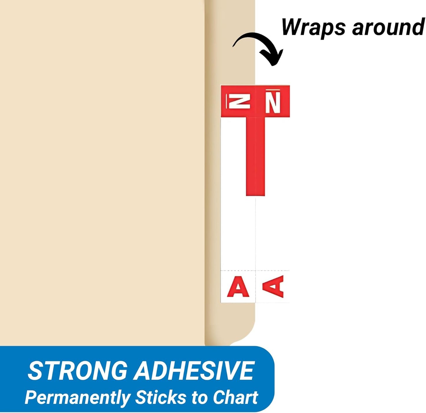 Doctor Stuff - File Folder Labels, Alphabet Letters, A/N, Compatible with Smead NCC - SNCC Series Alpha Stickers Red, 1-5/32" x 3-5/8, 100/Package