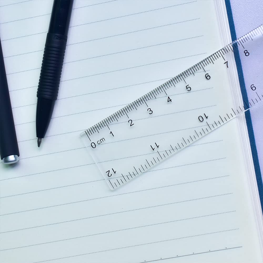 Color Transparent Ruler Plastic Rulers - Ruler 12 inch, Kids Ruler for School, Ruler with Centimeters, Millimeter and Inches, Assorted Colors, Clear Rulers, 7 Pack School Rulers