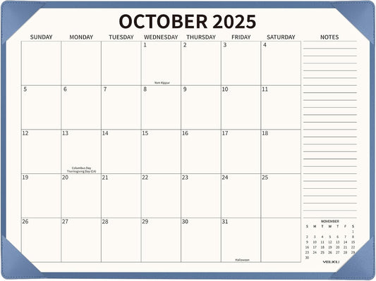 Desk Calendar 2025-2026 Large 22x17, July 2025-December 2026, 18 Months Big Desk Pad Calendar with Desktop Mat and Plastic Cover for Home Office School Planning, Blue