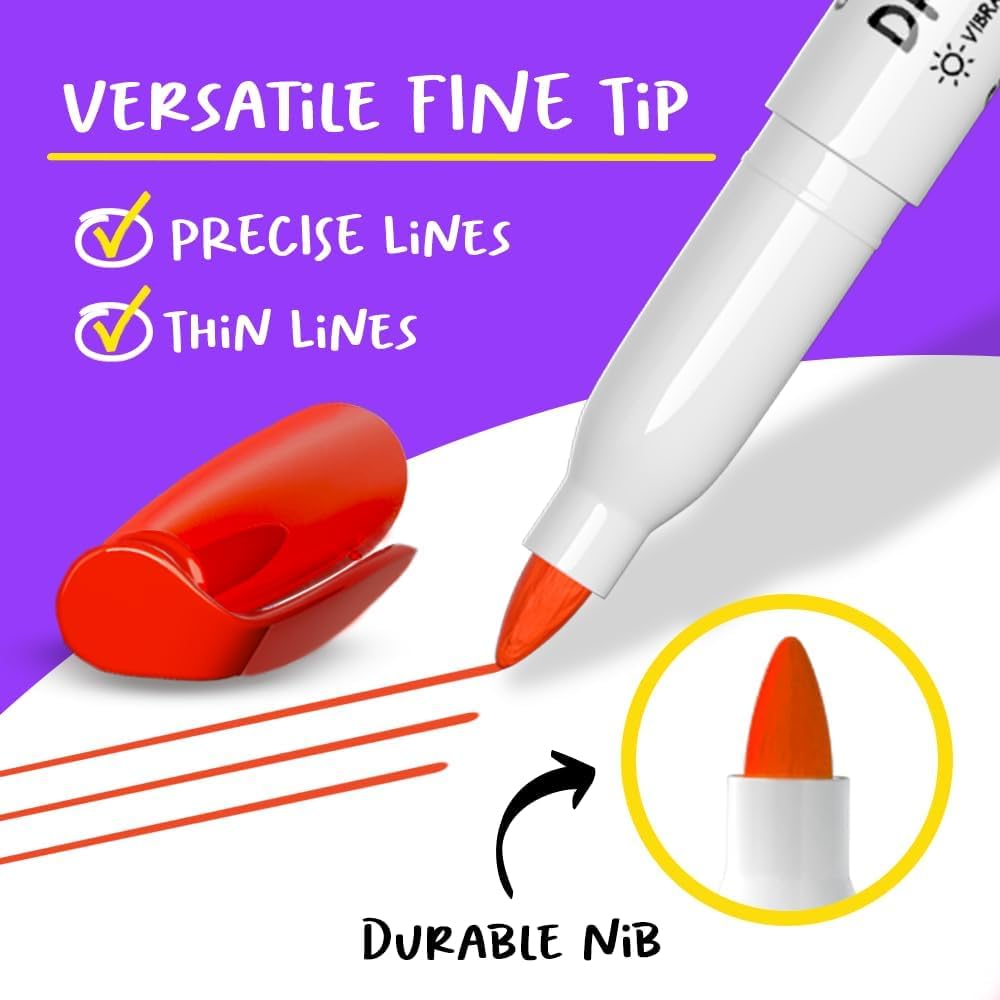 Chalkola Dry Erase Markers Fine Tip (15 Pack, 12 Colors) | Thin Point Dry Erase White Board Pens - Non toxic, Low Odor Whiteboard Markers for Kids, Teachers, Office, School, Classroom Supplies