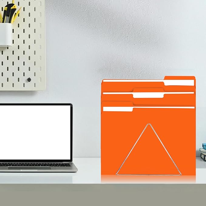 File Folder, RAZCC 150 Pack 1/3 Cut Tab File Folders Letter Size, Orange, Folders with Tab, Great for Organizing and Easy File Storage