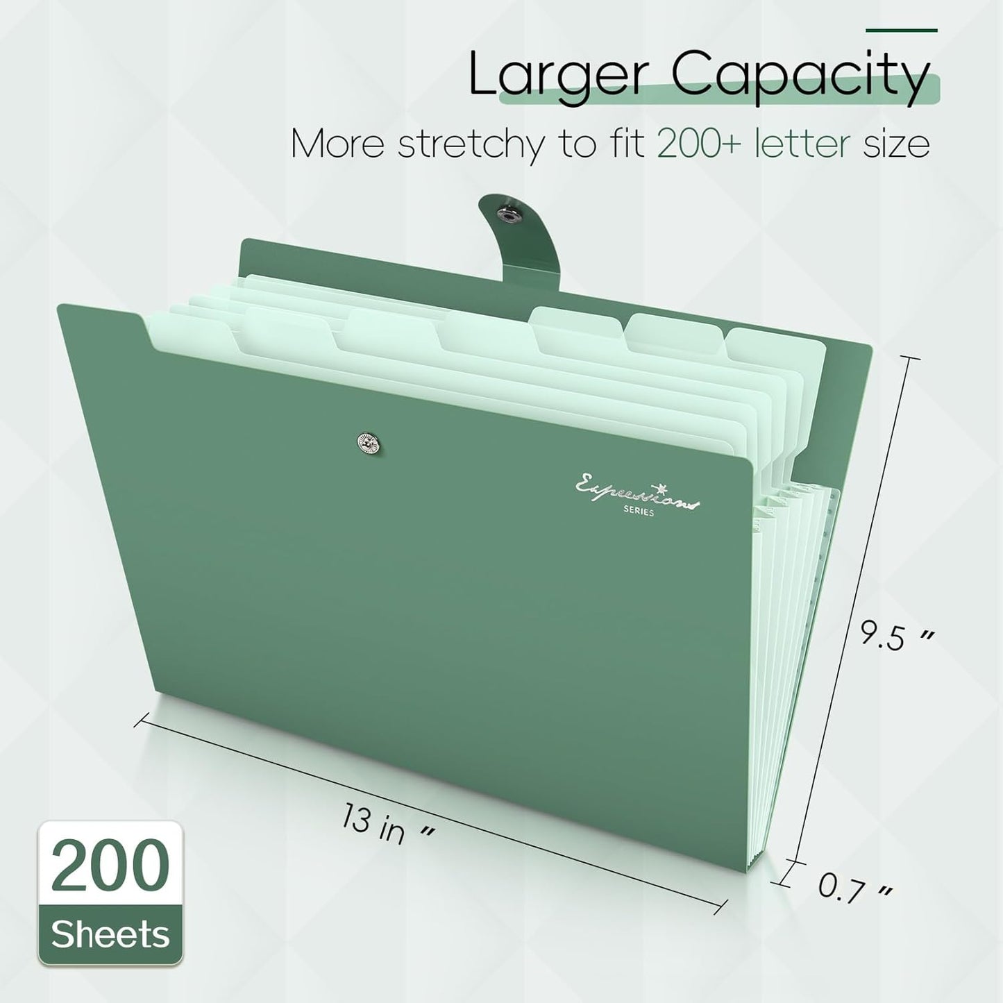 Sooez Elegant Accordion File Organizer with Labels, 8 Pocket Expanding File Folder, Portable Folders for Documents, Cute Paper Organizer for School Office Supplies, Letter Size, Purple