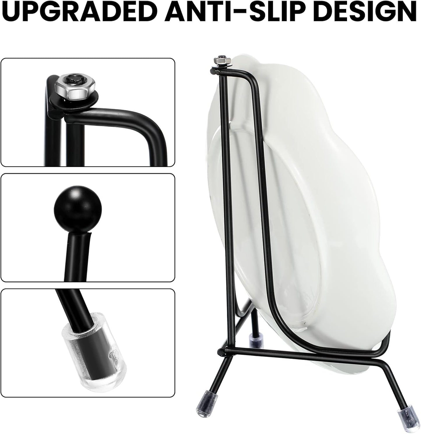 Chumia 18 Pcs Anti Slip Plate Stands for Display, Black Iron Easel Plate Holder Picture Frame Holder Stand for Display Decorative Photo Tabletop Artwork(4, 6, 8 Inch)