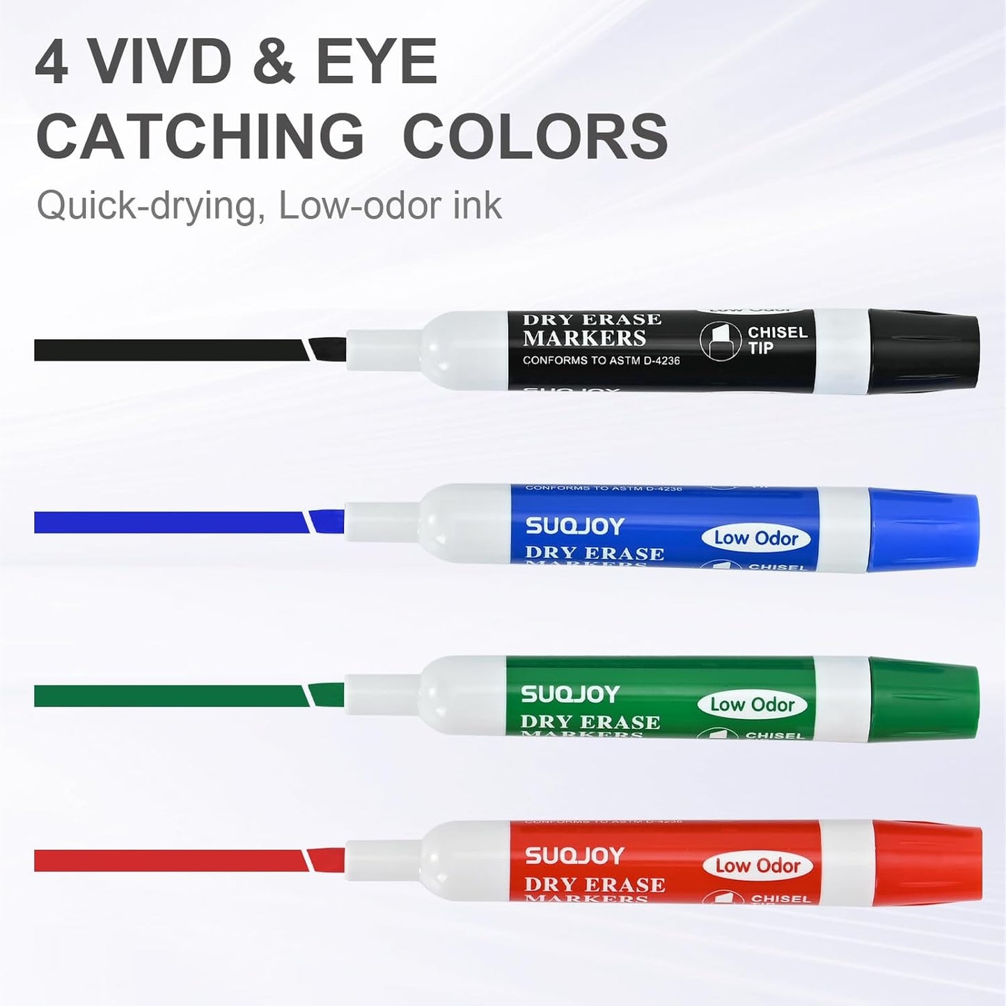 Dry Erase Markers, Chisel Tip Whiteboard Marker, Low Odor Thick Dry Markers, 36 Bulk 4 Assorted Color Markers for Kids/Teacher