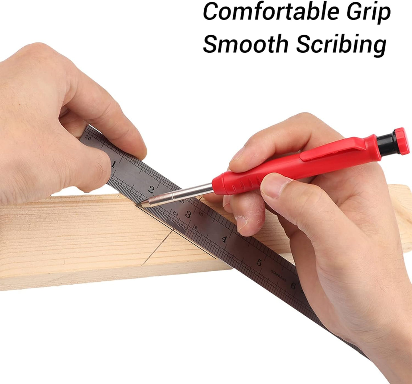 Gegong 24 Pieces 2.8 mm Diameter Solid Carpenter Pencil Set Pencil Refills for Carpenter Carpenter Marker Woodworking Mechanical Pencil (Yellow Refill)