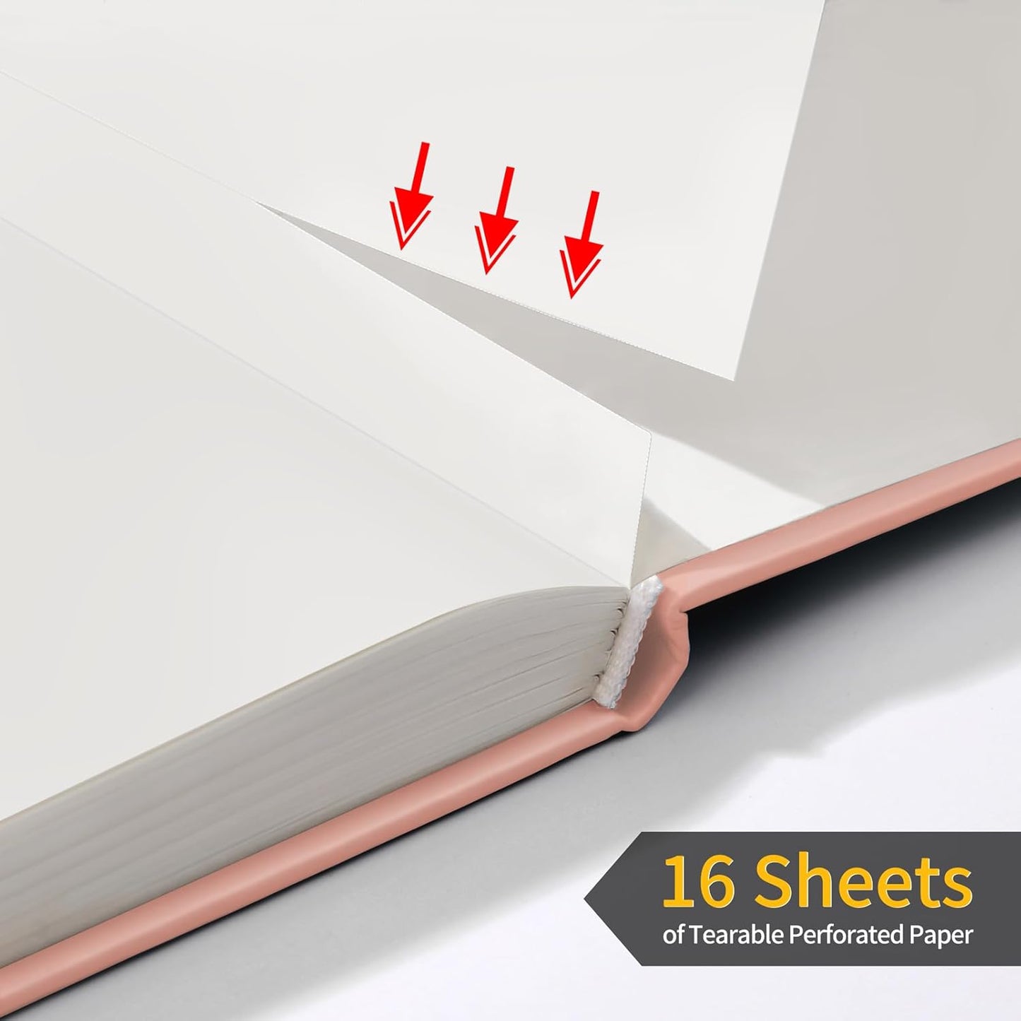 Annecy Blank Journal Notebook, Medium 5.5x 8.25, 160 Pages 100GSM Writing Paper, A5 Peach Pink Faux Leather Cover with Pen Loop