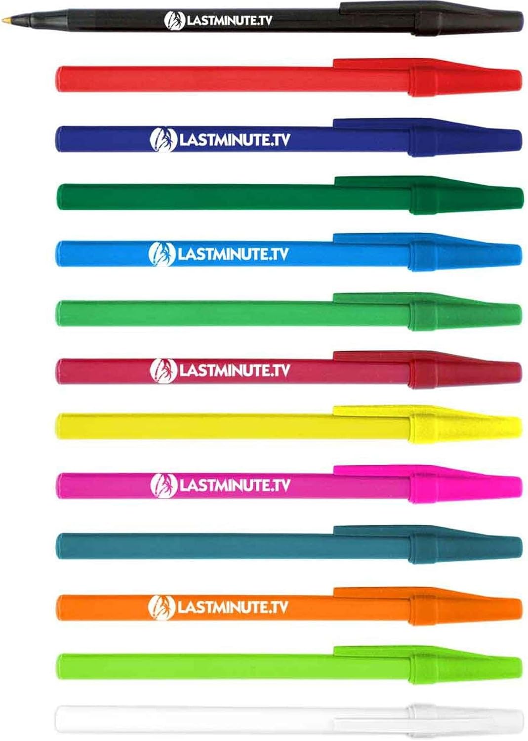 Personalized Stick Pens With your Custom Logo or Text-500 Pack Bulk-for Businesses, Parties, and Events, Custom Printed Slim Ballpoint Pens Colored with Cap, Orange, Black Ink