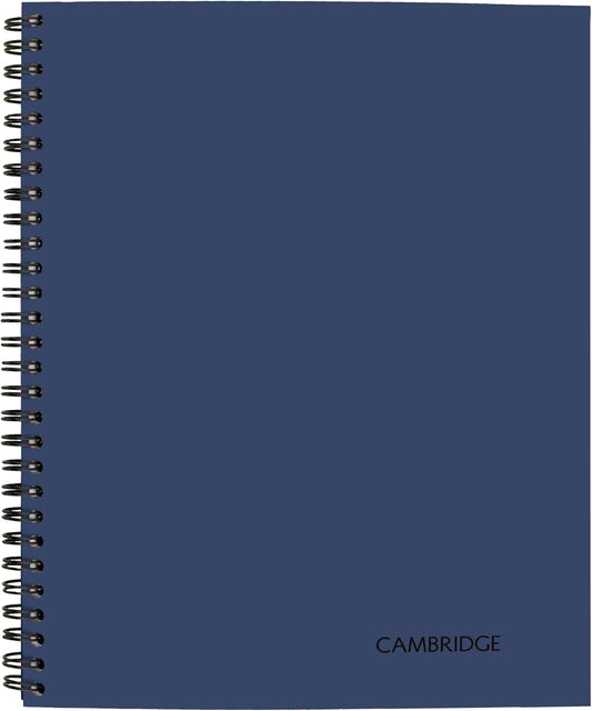 Cambridge Limited Business Notebook, Legal Ruled, 8-1/4" x 11", 80 Sheets, Soft Touch Flexible Cover, Wirebound, Blue (UN06062-20)