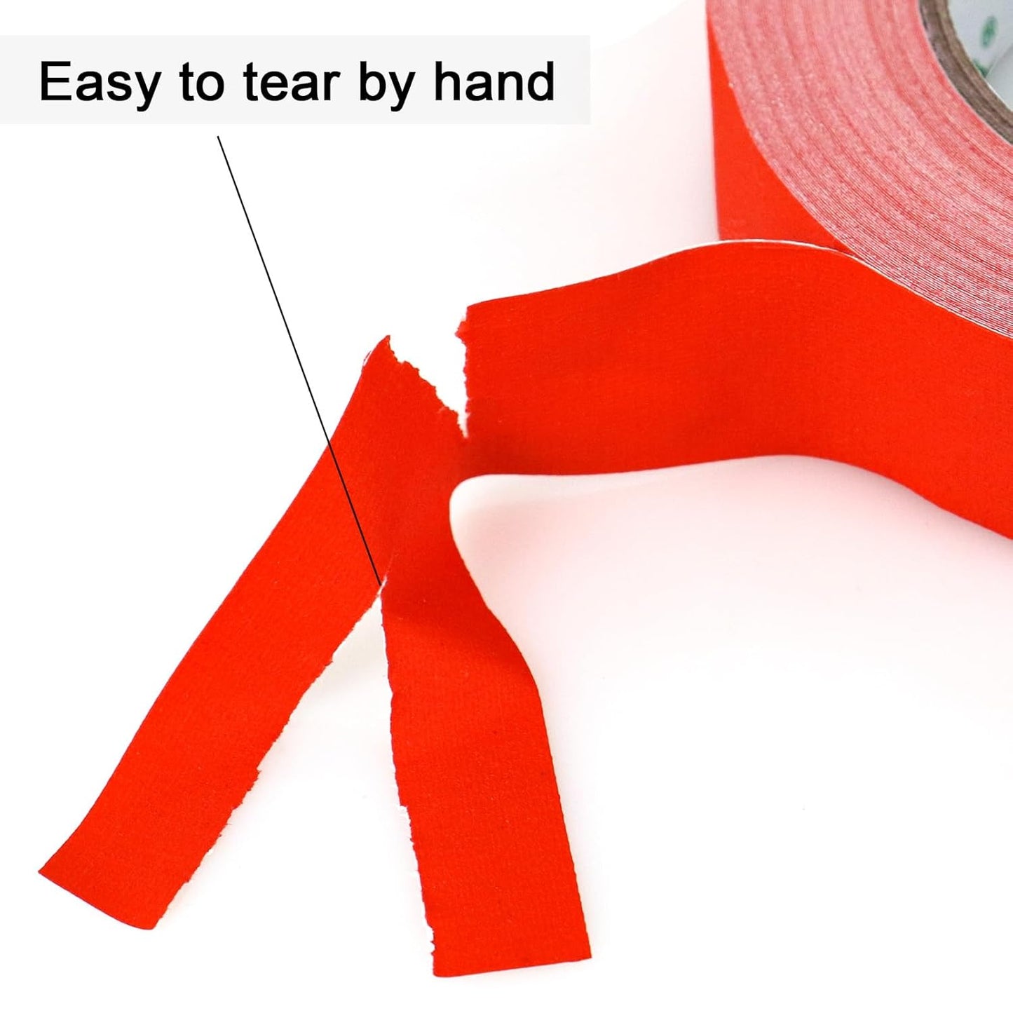 BOMEI PACK Red Gaffer Tape, Matte Non-Reflective, 1inch x 30yds No Residue Hand Tear Self-Adhesive Gaffer Tape for Labeling, Cable, Stage, Photo Studio, Painters and Duct Repair, 1 Pack