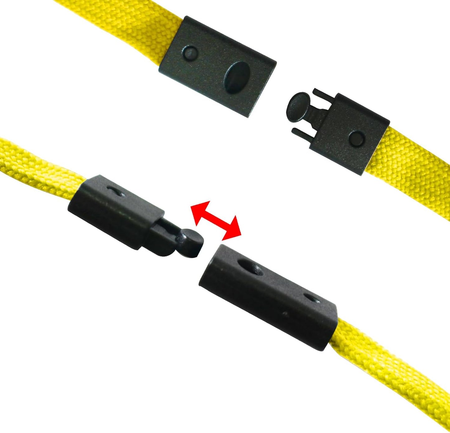 60 Pcs Breakaway Lanyards Safety Yellow Lanyard with Swivel J Hook Premium Bulk Flat Lanyards 36" for ID Name Badge Holder, ID Badges Cruise, School, Students, Coach, Festival and Hang Keys