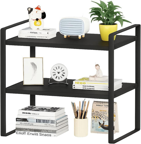 Desktop Organizer Shelf,Desktop Shelves,Office Storage Rack Computer Desk Bookshelf,2-Tier Wood Display Shelf for Office,Home,Dormitory Supplies