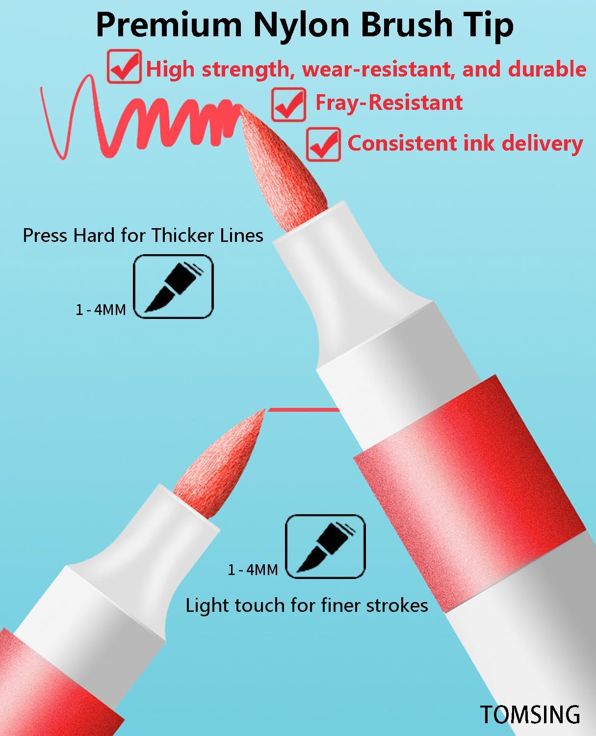 48 Colors Brush Markers Pens,Water-based Ink and Quick-Drying,Painting Supplies Perfect for Plastic Sheets Fabric Bags Ceramics Stone Pottery Wood and Handmade Crafts（48 Colors）