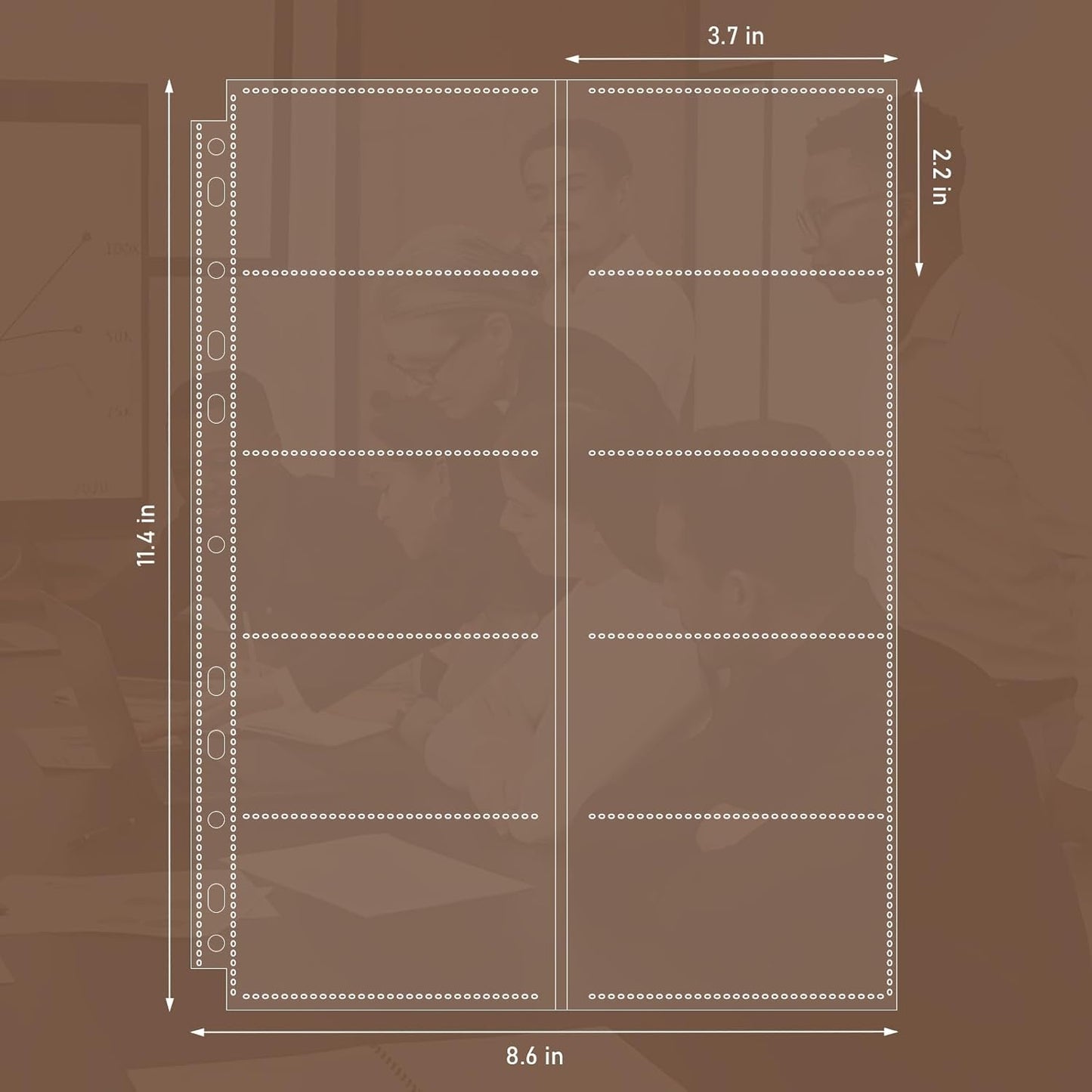 BYSTER A4 Business Card Book, PU Leather Organizer with 30 Pack Sleeves (600 Pockets), Business Card Binder for Credit Cards, Membership Cards, and More - Blue