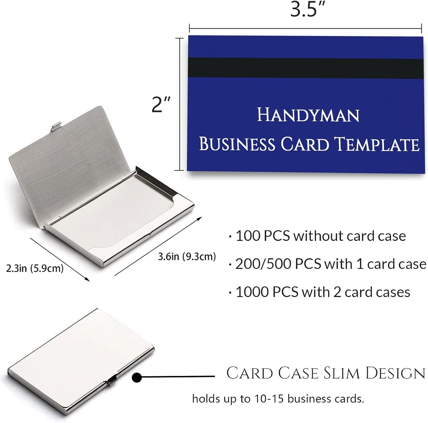 Custom Business Cards Personalized Business Cards for Small Business 300gsm Matte Paper Front & Back Sides Printed 3.5" x 2" - Handyman Template