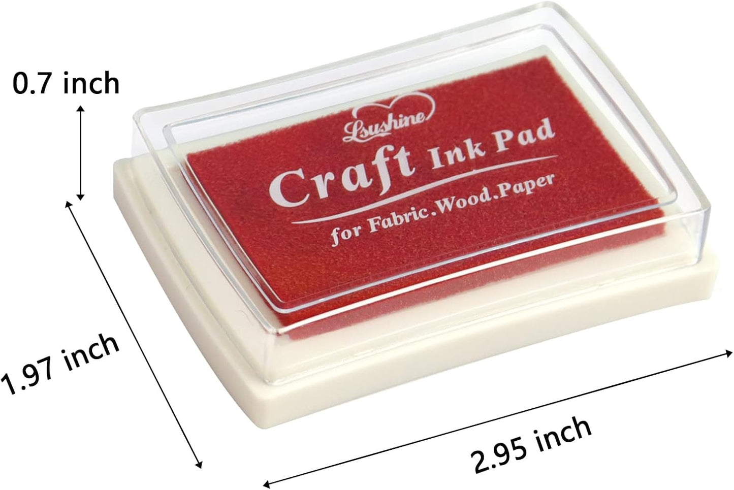 Craft Ink Pad for Rubber Stamps, Paper, Wooden, Fabric, Scrapbooking, Non-Toxic Finger Ink Pads for Kids (Red)