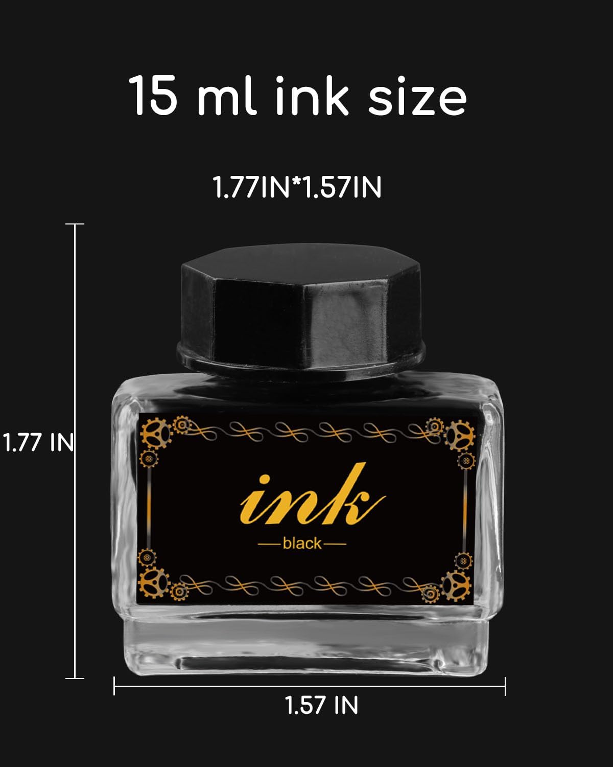 Calligraphy Ink 15 ml Black Ink,Suitable for quill pens Quill dip Pen Calligraphy Pen Drawing Pen,Carbon Free Ink for pens