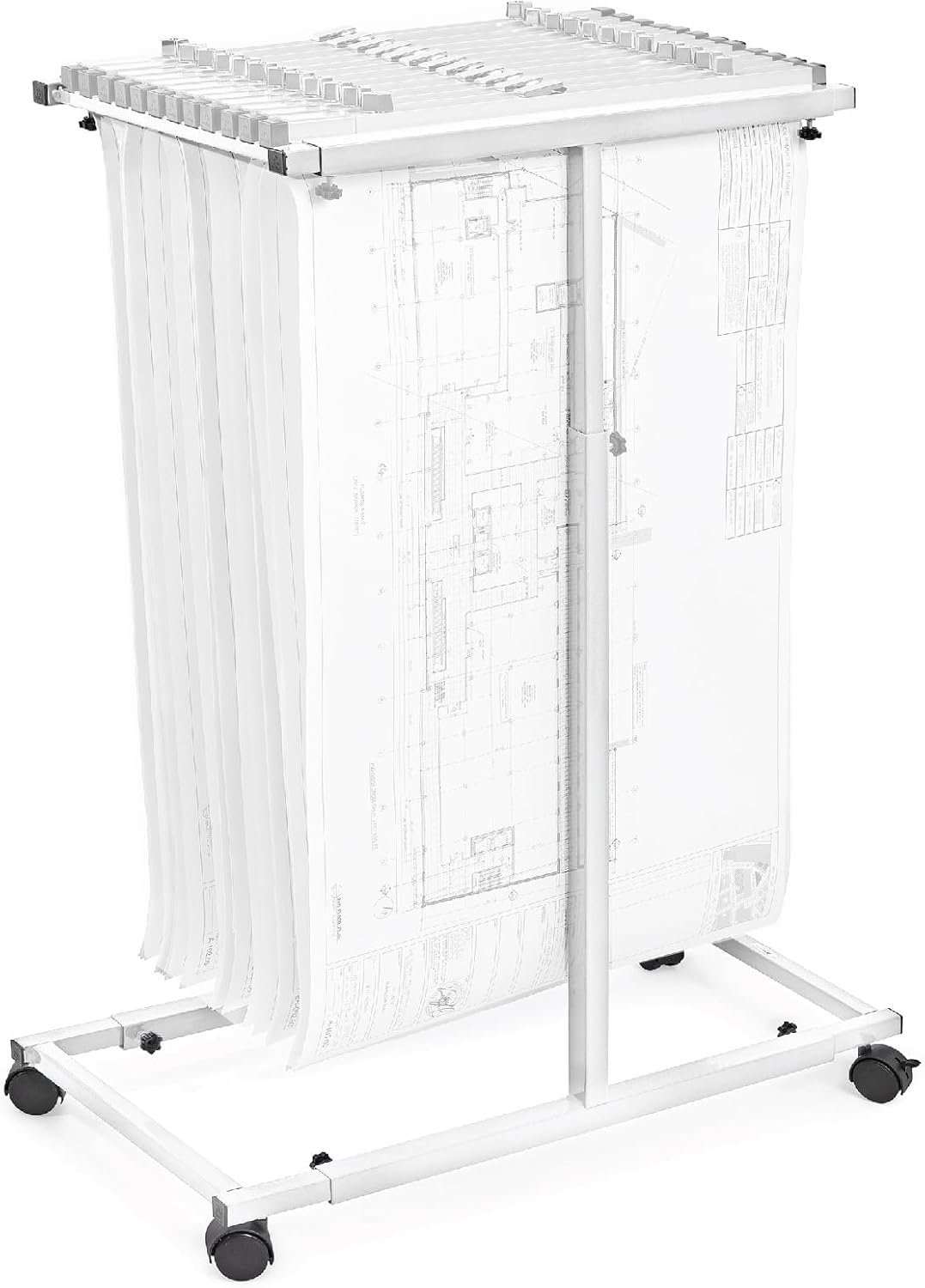 Adir Mobile Blueprint Holder - Adjustable Blue Print Storage Organizer and Construction Plan Holder – Plans Rack for Jobsite and Office (Without Blueprint Clamps)
