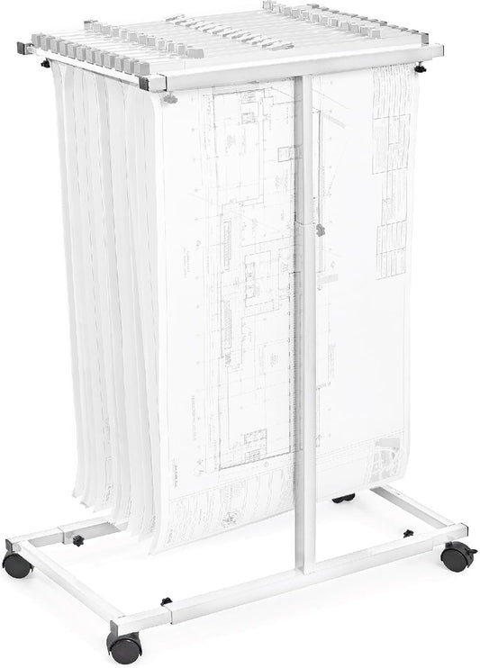 Adir Mobile Blueprint Holder - Adjustable Blue Print Storage Organizer and Construction Plan Holder – Plans Rack for Jobsite and Office (Without Blueprint Clamps)