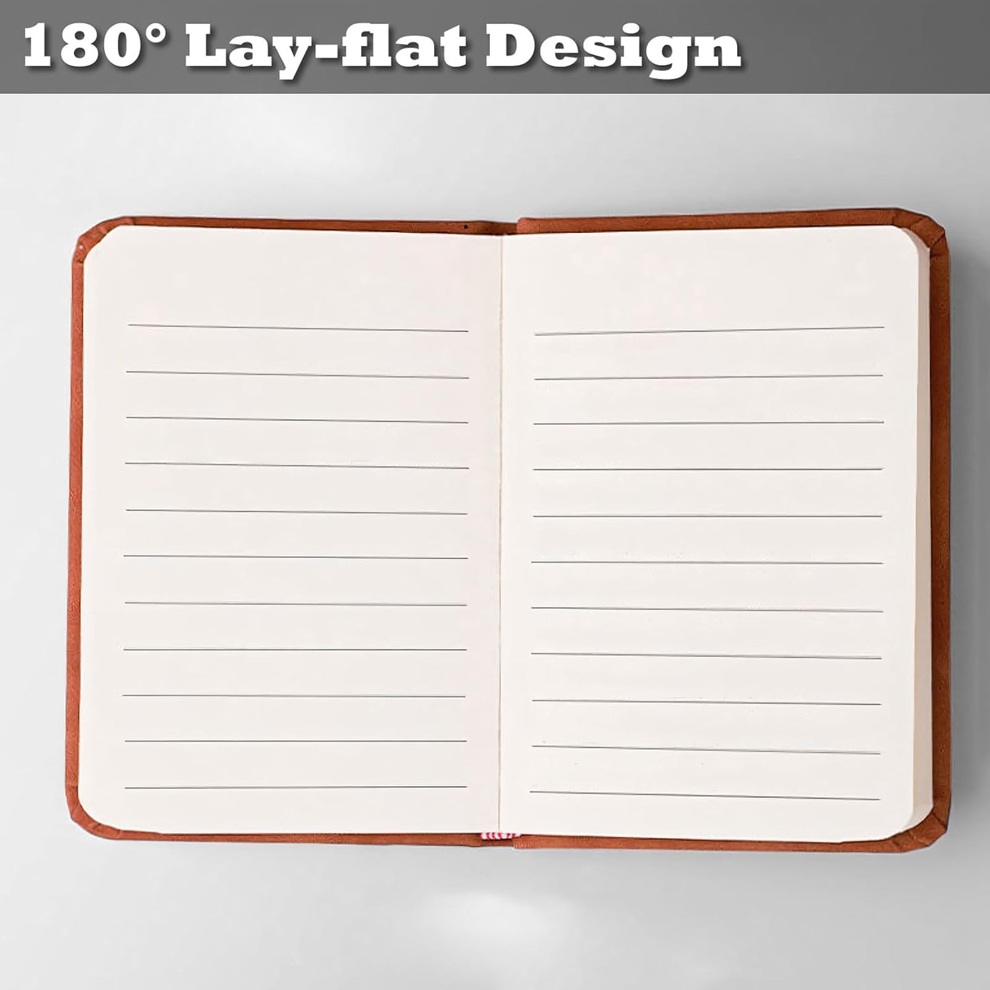 2 Pack Pocket Notebook Small Notebook, 3" x 4.4" Journal Notebook Hardcover with Thick Lined Paper, 200 Pages Leather Cover Mini Journal Notepad (Brown)