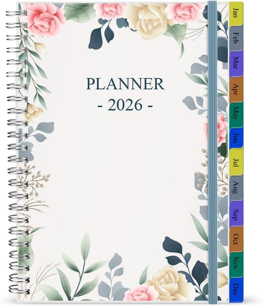 2025-2026 Planner - Weekly & Monthly Planner Runs Jul 2025 to Jun 2026, 6.25" x 8.25", 12 Monthly Tabs, 14 Notes Page, Plastic Pocket, Flexible Cover with Twin-Wire Binding, Planners 2025-2026