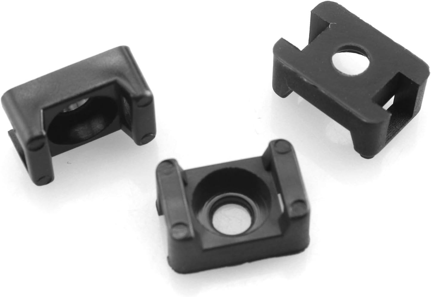 DGZZI Saddle Wire Holder 100PCS Black 4.5mm Width Screw Type Saddle Shape Cradle Tie Mounts Bases Clips Cable Holder