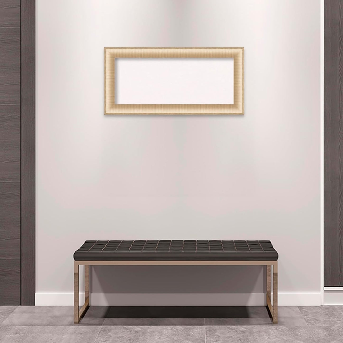 Amanti Art White Cork Board for Wall, 17x35 Vision Board with Gold Frame, Medium Corkboard Office Decor for Home Organization, Casual Corkboard Pinboard to Display Items for Home Organization in