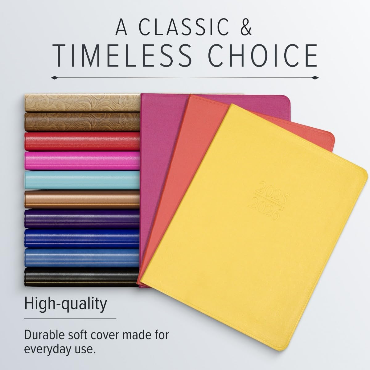 Gallery Leather Academic Planner 2025-2026, Teacher and Student Weekly Monthly Planner, Elegantly Bound Calendar with Gold-Gilded Page Edges, 18 Months - Caribbean Hibiscus - 9x7"