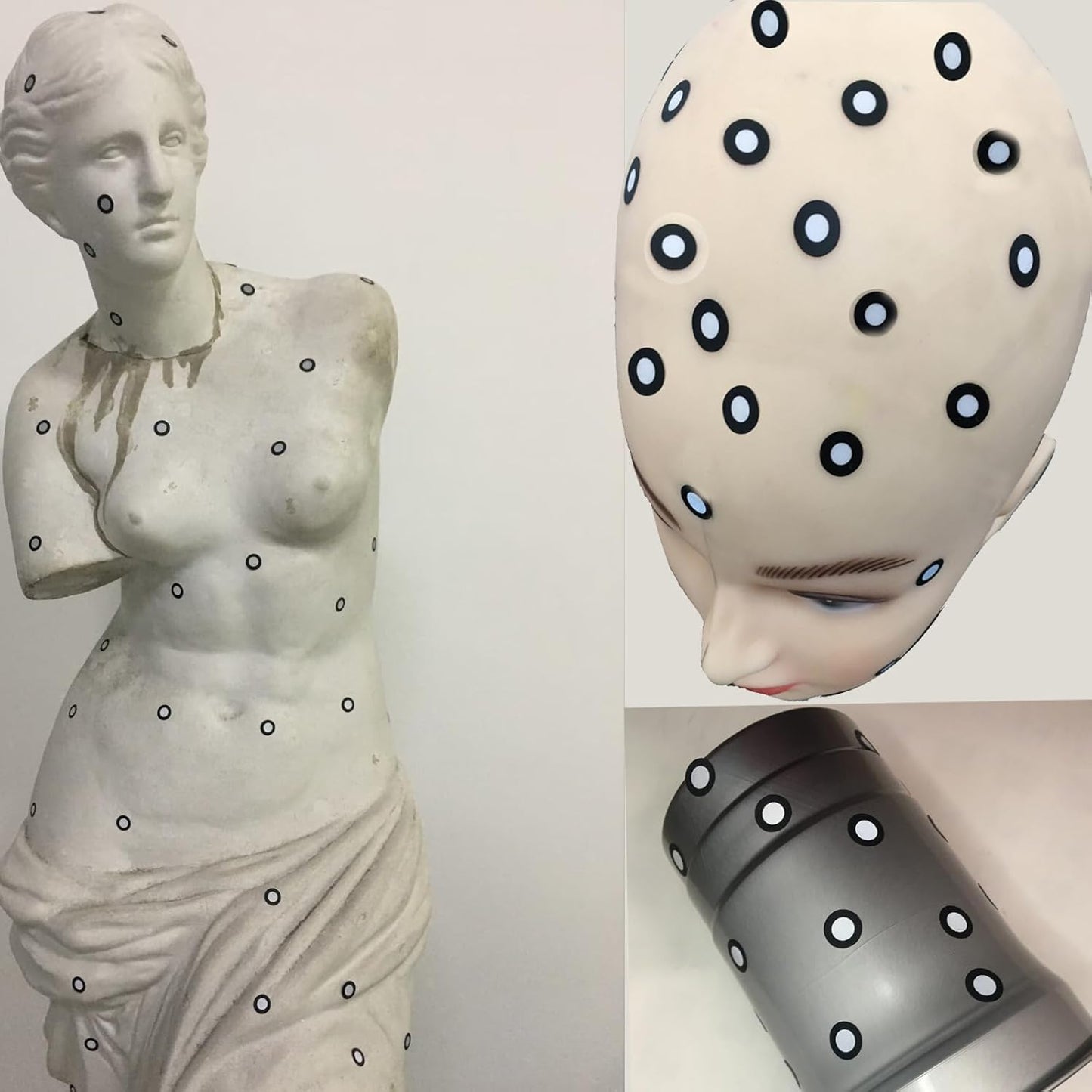 3D Scanner Markers for Industrial and Consumer 3D Scanner Optical Tracking Projects, HogarDeco 6.0mm 3D Scanner Dots 3D Target for Industrial and Interest 3D Scanning (500pcs, Inner 6mm, Outer 10mm）