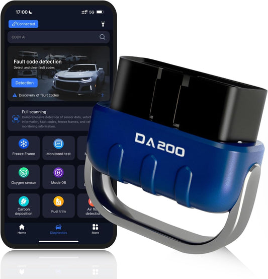 Bluetooth OBD2 Scanner Diagnostic Tool with AI Repair Guides, Wireless OBDII Scan Tool w/Battery Test & Live Data Readiness, Check Engine Light Car Code Reader for iOS & Android w/Free APP