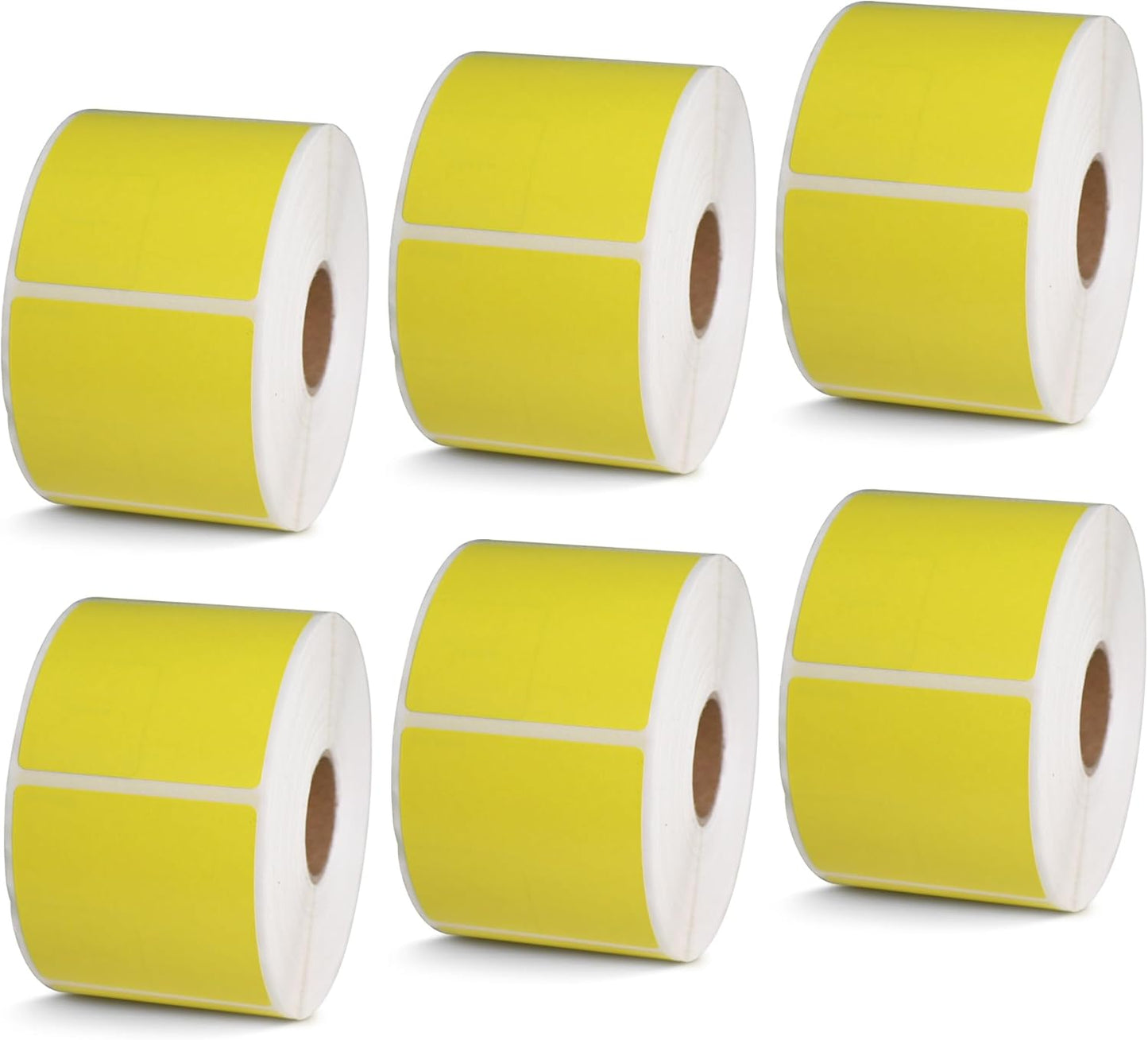 BETCKEY - 2" x 2" Square Labels Compatible with Zebra & Rollo Label Printer,Premium Adhesive & Perforated[Yellow, 6 Rolls, 4500 Labels]