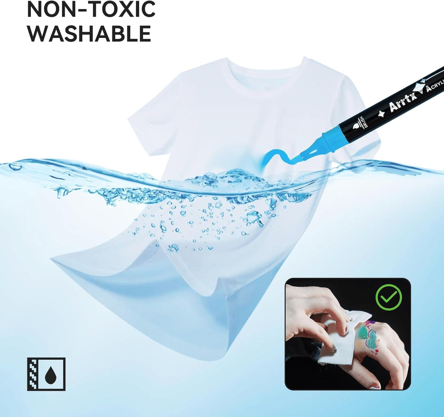 Arrtx 64 Colors Acrylic Marker for Rock Painting, Dual-Tip Paint Markers, Art Supplies, Fabric Paint, Fabric Markers, Paint Pen, Art Markers, Waterproof Paint DIY Crafts Making