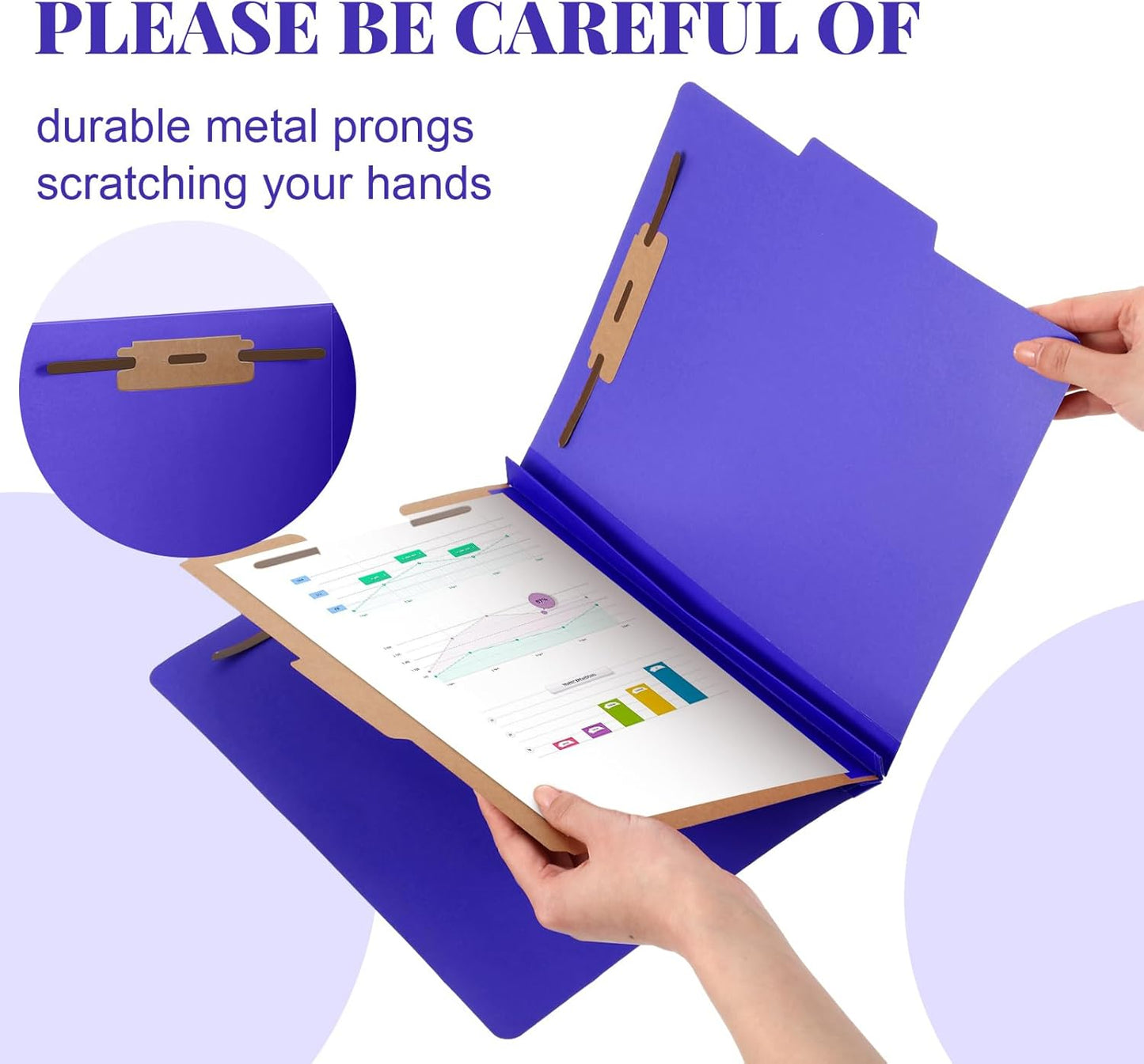 72 Pcs Classification Folders Letter Size, 1 Divider Pressboard File Folder with Fasteners, Expanding File Organizer Bulk for Teachers, Clergy, Office, Church, Christmas Donations (Purple)