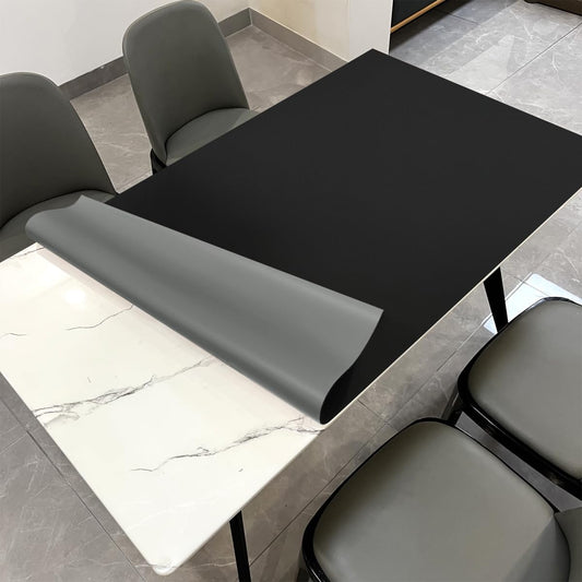 Dining Table Cover Protector for Dining Room Table - Can Be Used On Both Sides Waterproof and Easy to Clean Good Flatness Used for Dining Table(Black+Gray 44x78)
