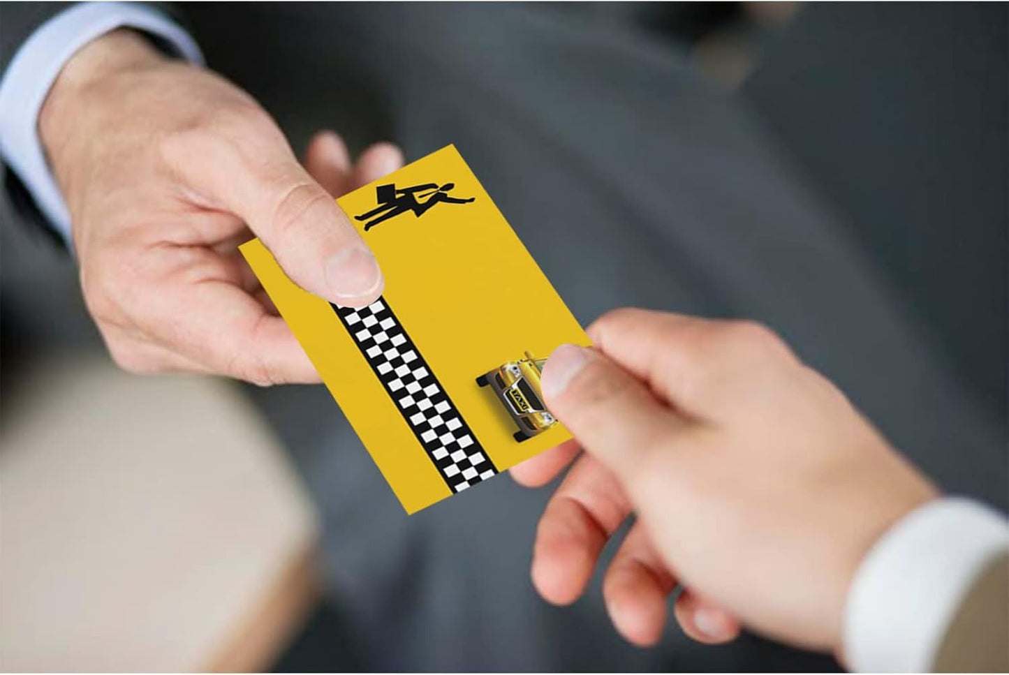 Custom Business Cards Personalized Business Cards for Small Business 300gsm Matte Paper Front & Back Sides Printed 3.5" x 2" - Taxi Template