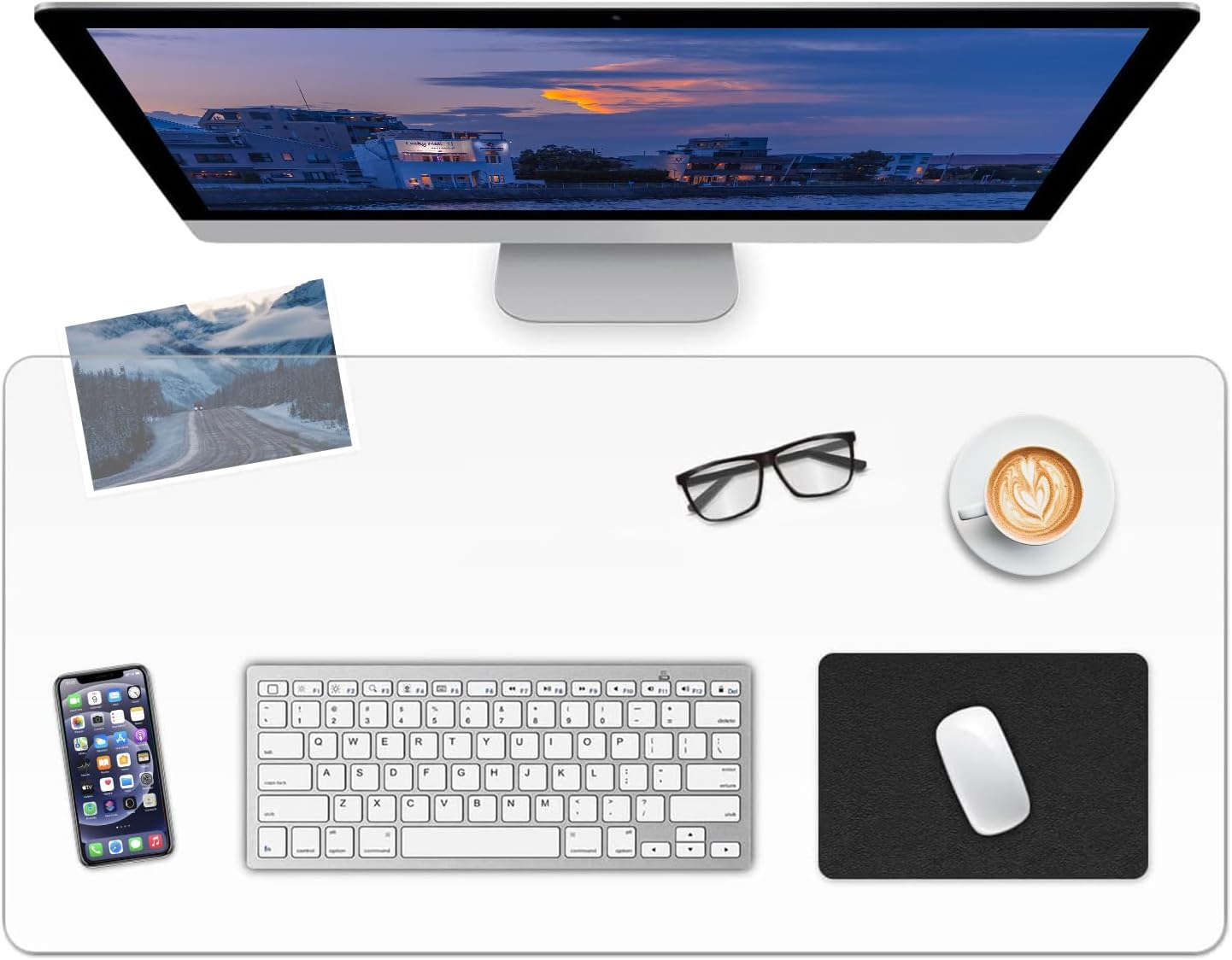 Clear Desk Mat, Non-Slip PVC Desk Protector Mat with Round Edge, Heat Resistant & Waterproof Clear Desk Writing Mat for Home and Office (31.5''*15.7'')