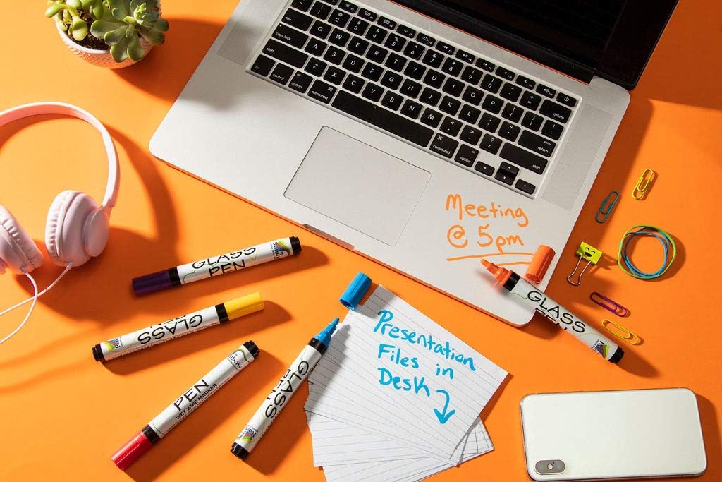 Glass Pen Window Marker: Liquid Chalk Pens for Glass, Whiteboard Markers with Washable Paint - Graduation, Car Windows, Mirror Pen, Storefront, Wedding, Parade, Party & Holiday (Yellow, Jumbo Tip)