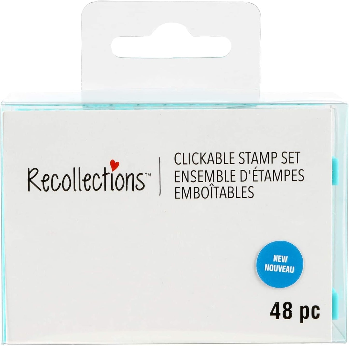 48 Piece Uppercase Clickable Stamp Set by Recollections - Connectable Stamps for Scrapbooking, Cards, Arts & Crafts - 1 Pack
