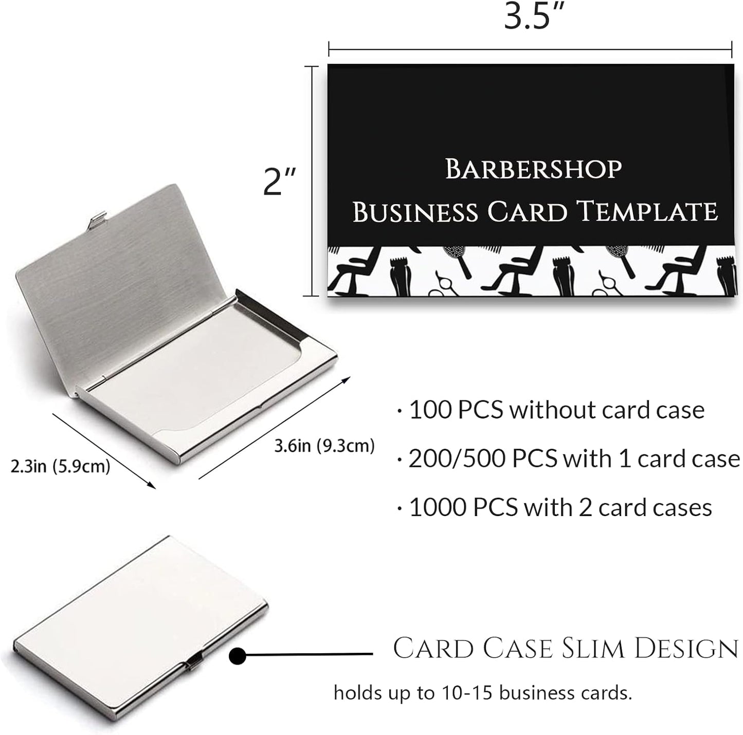 Custom Business Cards Personalized Business Cards for Small Business 300gsm Matte Paper Front & Back Sides Printed 3.5" x 2" - Barbershop Template