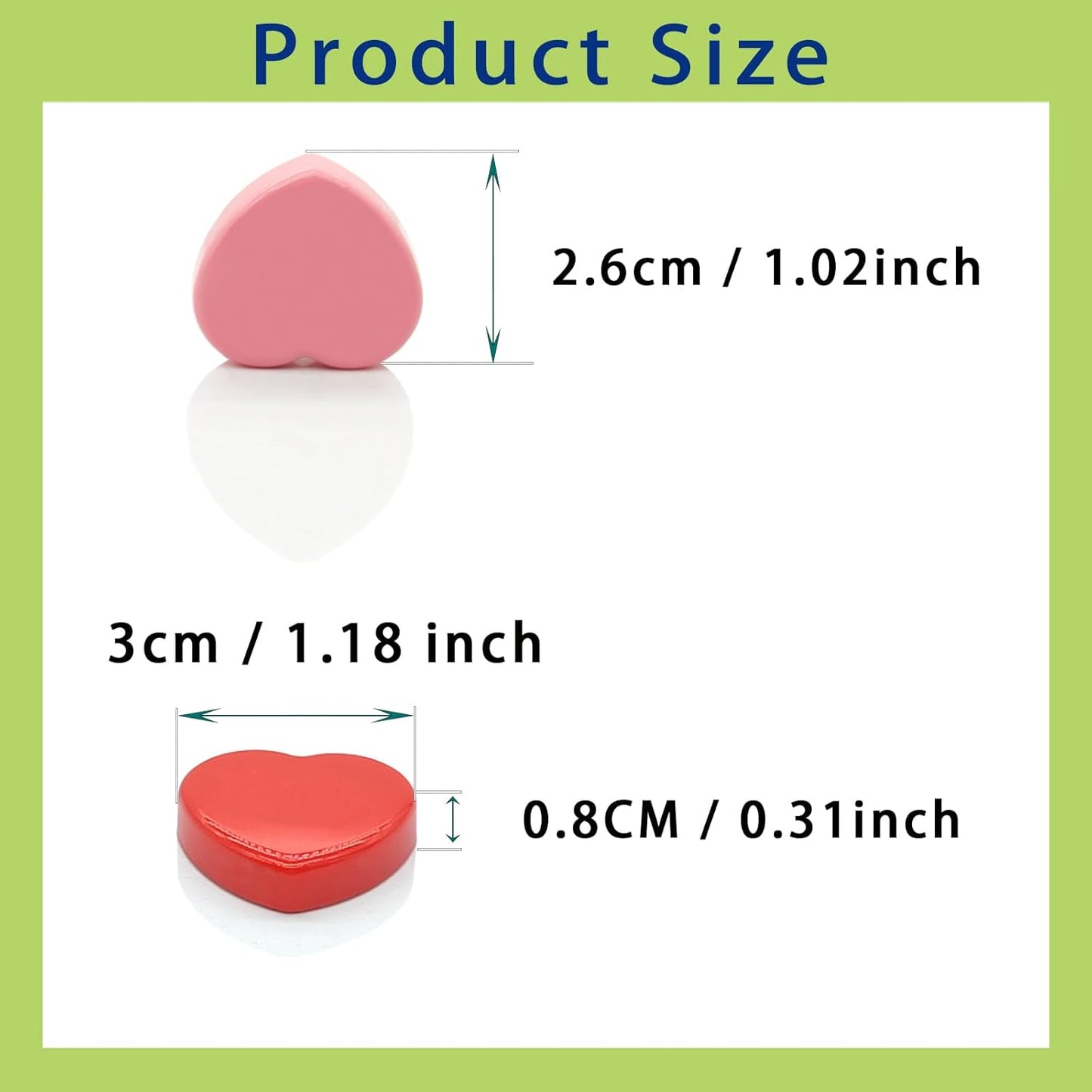 Fridge Magnets Refrigerator Magnets, 30 Pcs Magnet Small Magnets Strong Magnets Heavy Duty Magnets for Whiteboard, Colorful Mini Cute Magnets for Fridge Locker Kitchen Office (10 Colors, Heart)