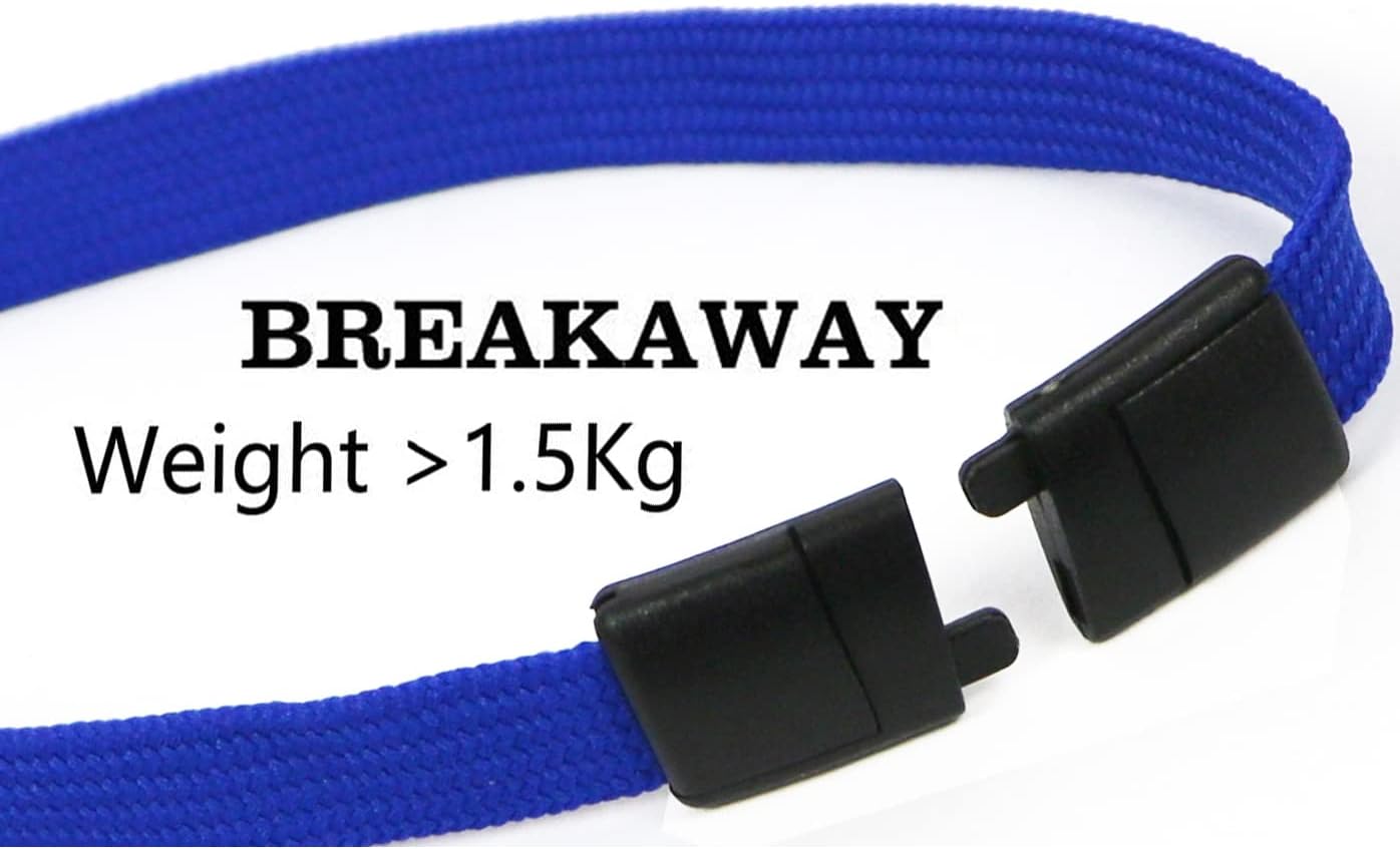 Bird Fiy Lanyards Safety Blue Lanyards Neck Flat Premium Breakaway Badge Lanyard with J-Hook for ID Nametag Badge Holder (Blue, 25 PCS)