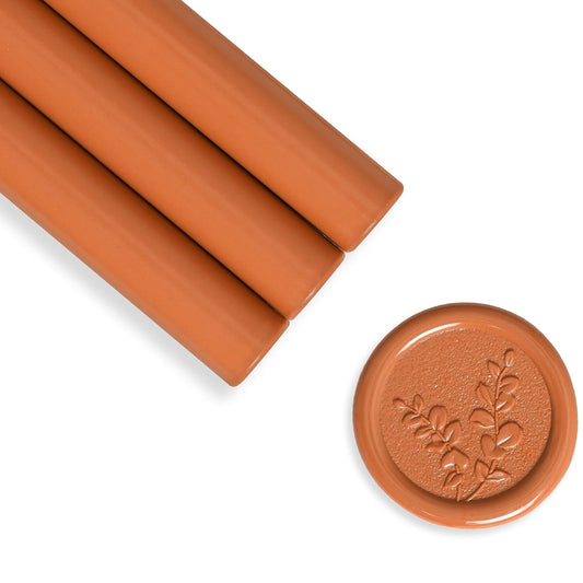 UNIQOOO Rust Orange Sealing Wax Sticks for Wax Seal Stamp - Perfect for Wedding Invitations, Cards Envelopes, Snail Mails, Wine Packages, Christmas Gift Ideas, Pack of 8