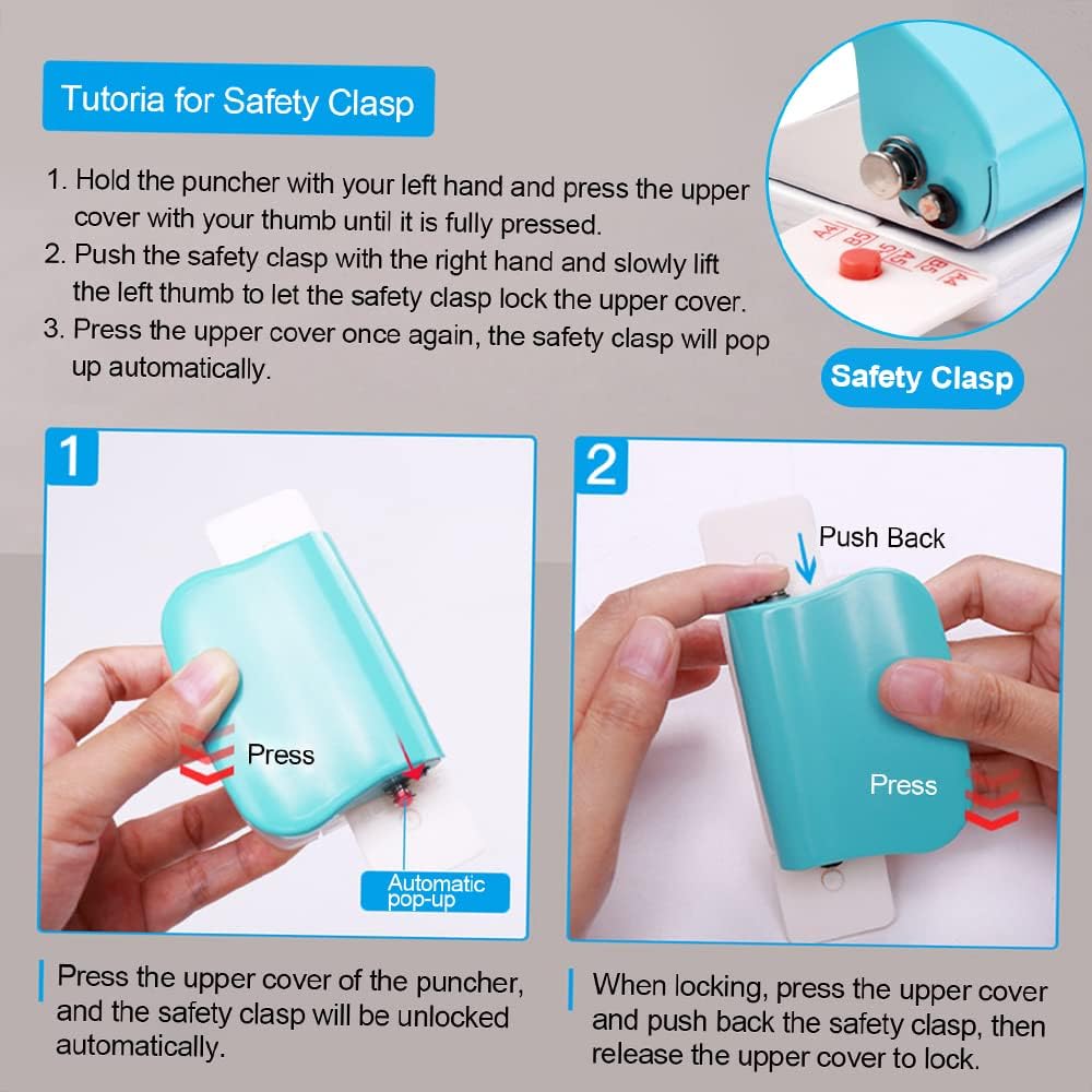 Bisofice KW-Trio 6-Hole Paper Punch Handheld Metal Hole Puncher 5 Sheet Capacity 6mm for A4 A5 B5 Notebook Scrapbook Diary Planner