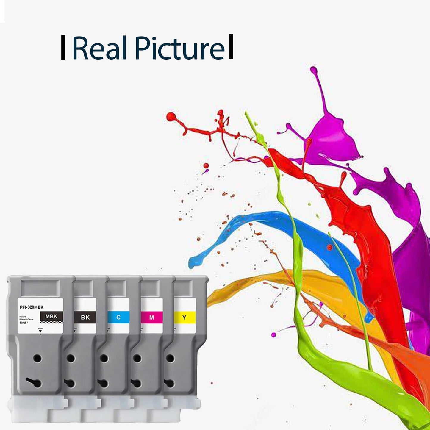 PFI-320 PFI320 Ink Cartridge for PFI-320 Ink Tank Use for ImagePROGRAF TM-200 TM-205 TM-300 TM-305 Printers (5-Pack)