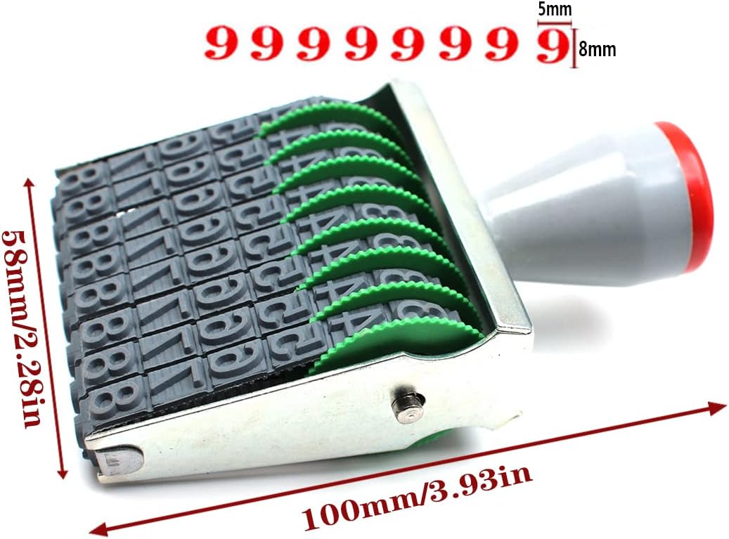 8 Digits Number Stamp Rolling Wheel Office Stamps Personalized Custom Stamps,Multi- Functional Creative Symbol Business Date Stamp