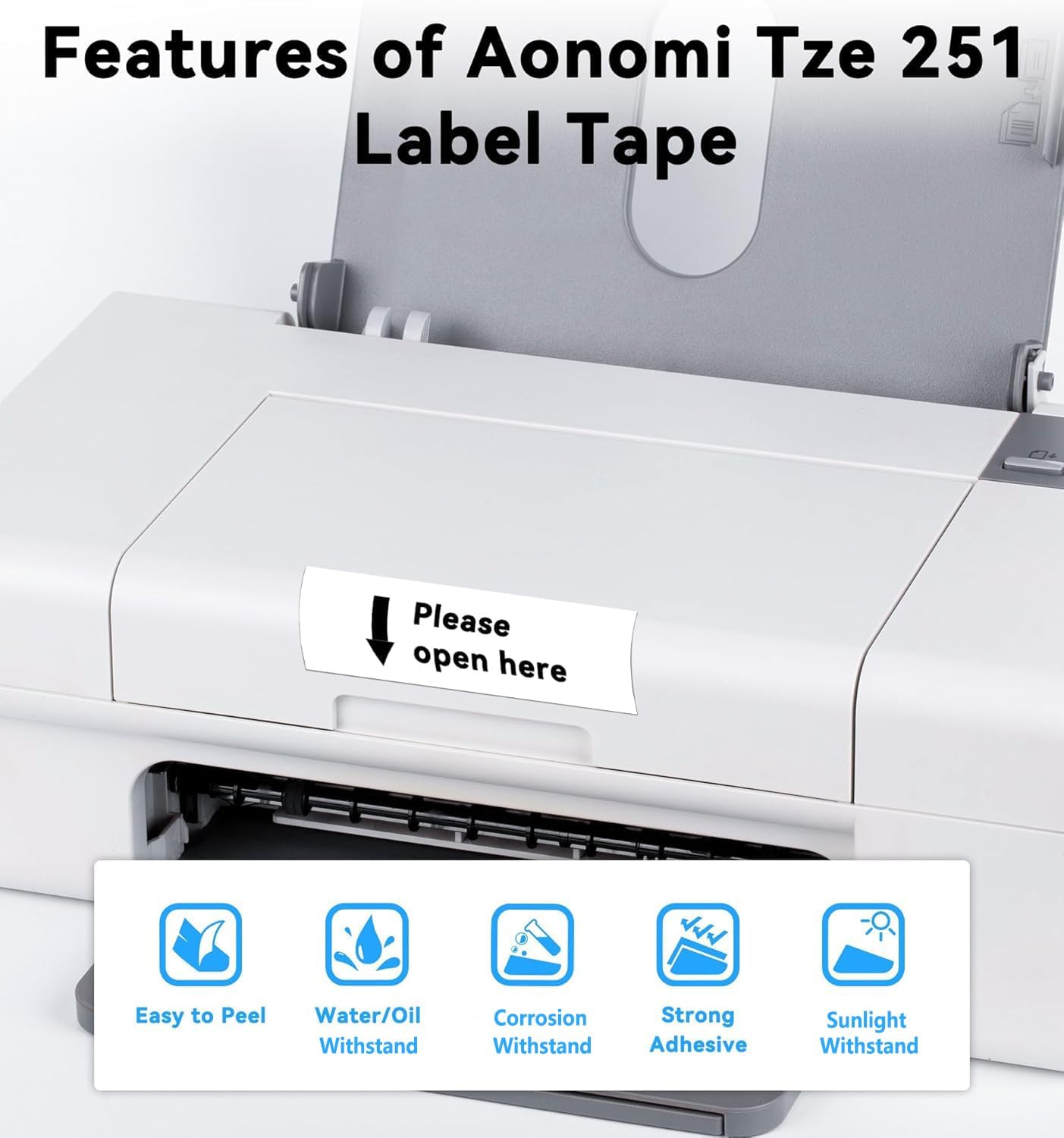 Compatible with P Touch TZe TZ 24mm 0.94'' Laminated Tape Compatible for Brother Label Maker Tape 1 inch PT-D600, PT-D610BT, PTP750W, PT-P710BT, Black on White/Yellow/Red/Green/Blue, 5-Pack