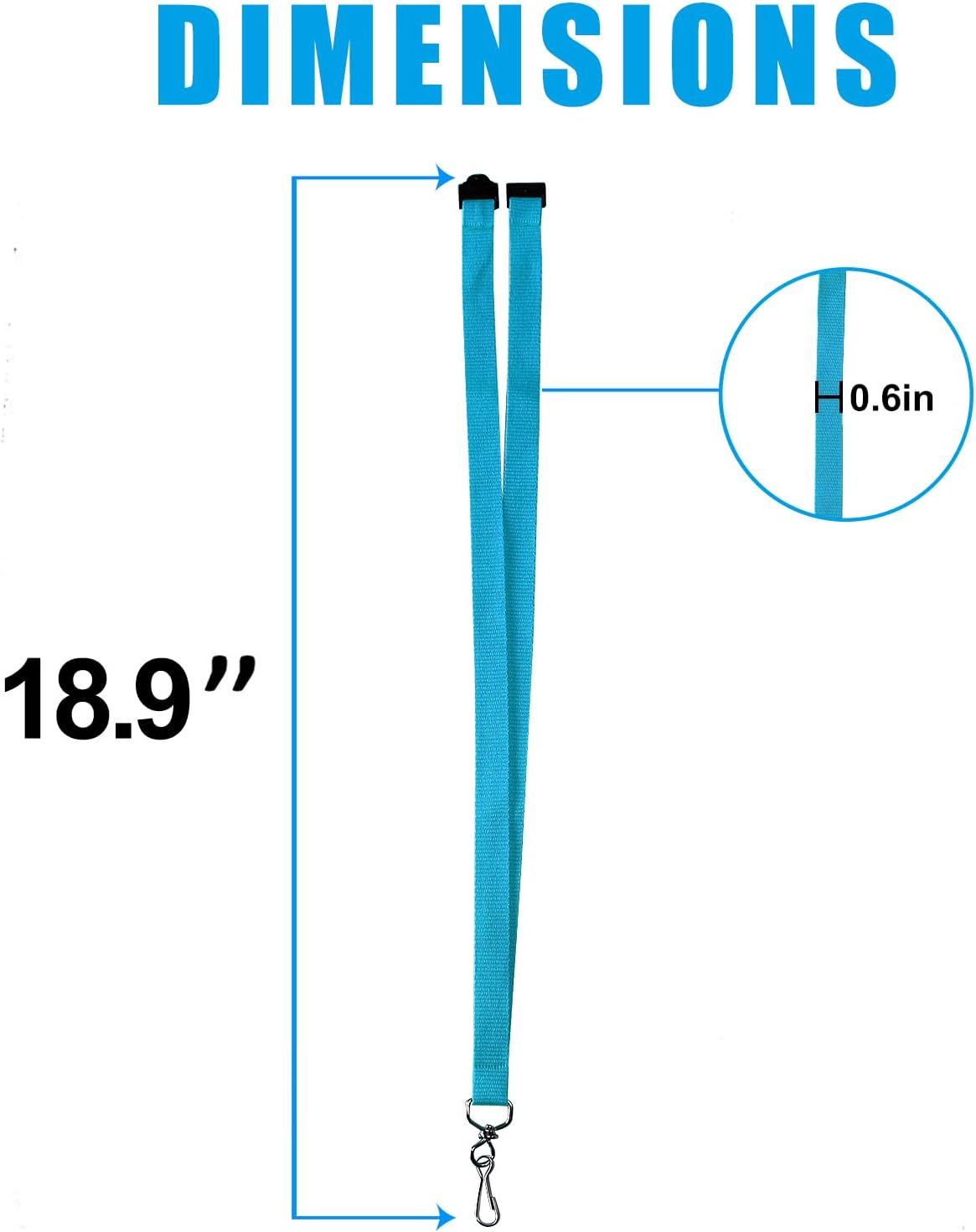 66 Pcs Breakaway Lanyards with Swivel J Hook Premium Bulk Flat Safety Lanyards for ID Badges, Schools, Students, Coaches, Festivals, Volunteers and Team Activities (Light Blue)