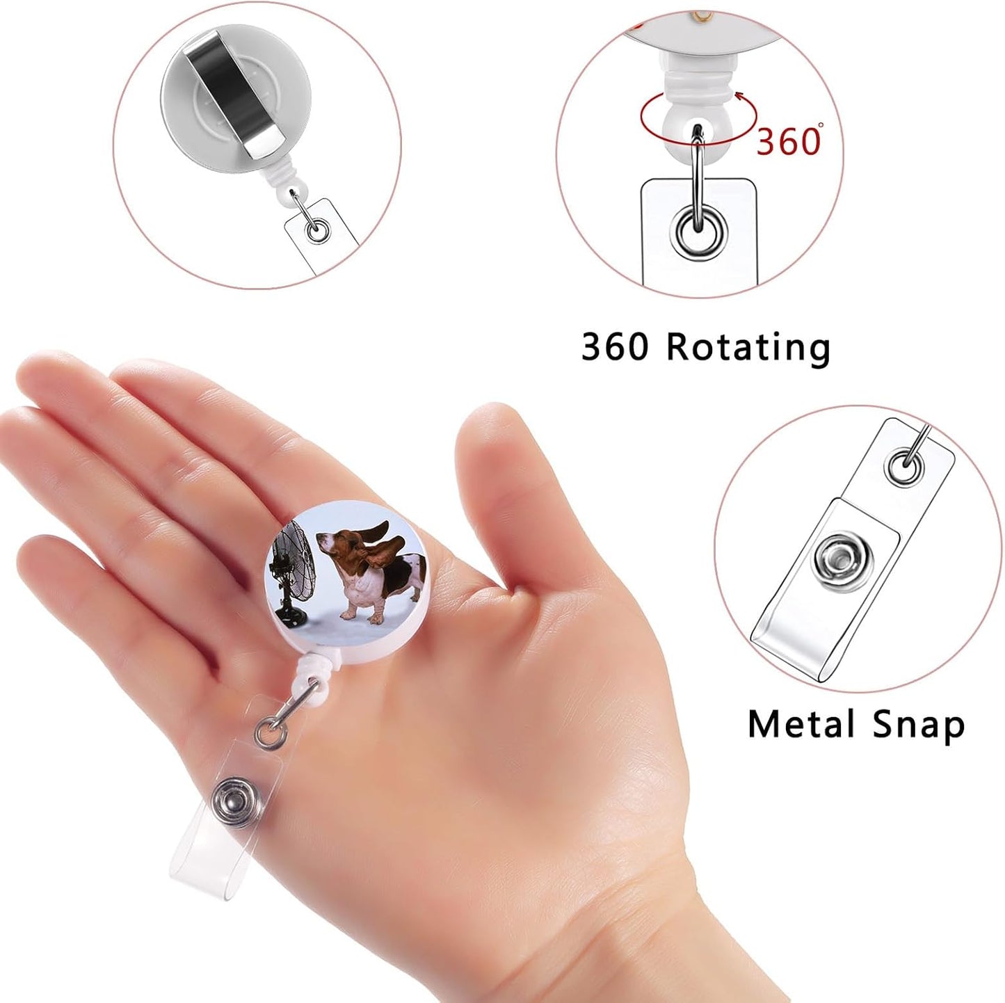 15 Pcs Funny Badge Reels Retractable Badge Holders,Id Badge Holder Retractable Clip,Cow Badge Reels