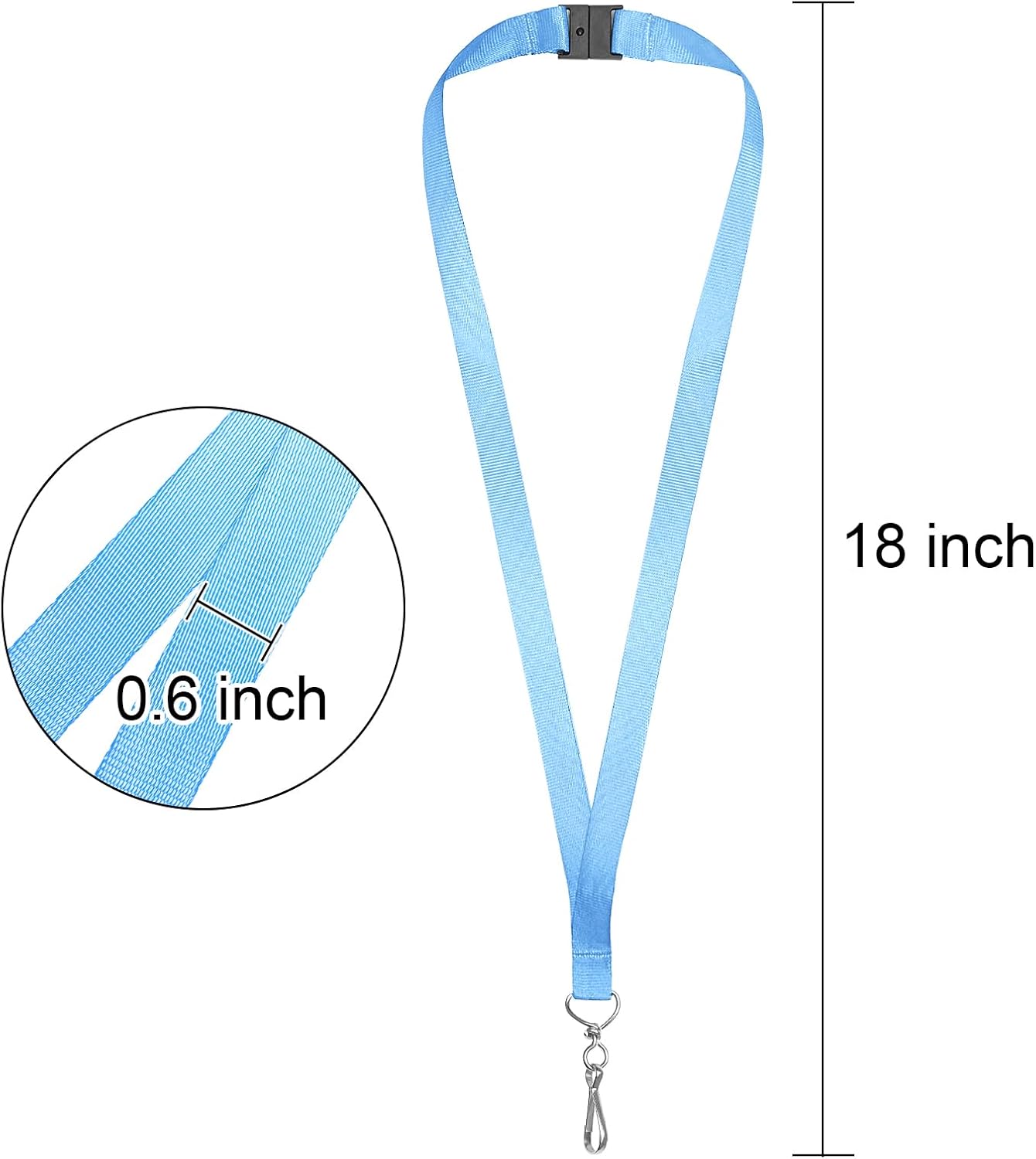 DE Breakaway Lanyards for Id Badges,Teacher Lanyard with with J-Hook Bulk Flat Lanyards for Name tag ID Badges Holder