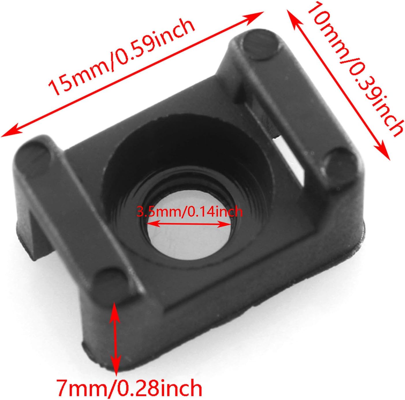 DGZZI Saddle Wire Holder 100PCS Black 4.5mm Width Screw Type Saddle Shape Cradle Tie Mounts Bases Clips Cable Holder